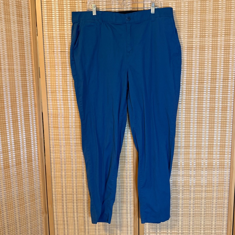 Lane Bryant Women Blue Chino Pants Straight Leg Stretch Size 18 Casual Workwear